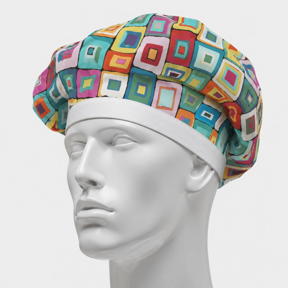 Gorro de cocina con estampado abstracto geometrico